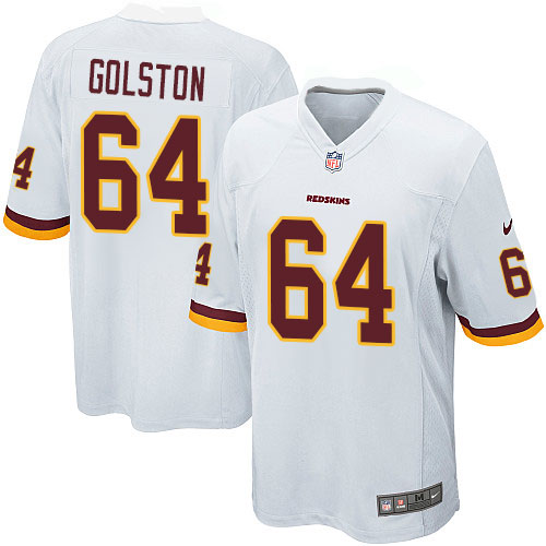 Men's Game Kedric Golston Nike Jersey White Road - #64 NFL Washington Redskins